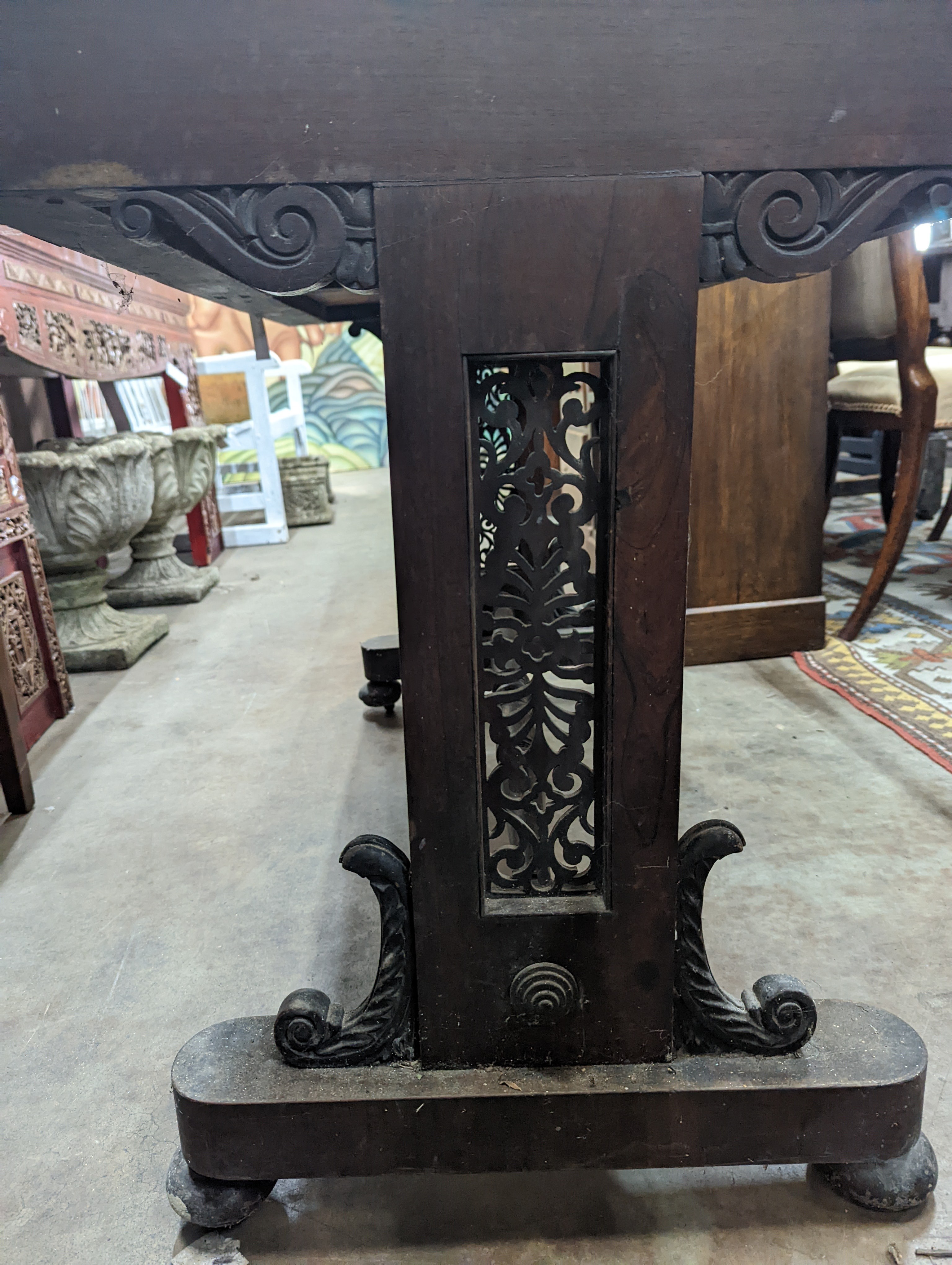 A Regency rosewood rectangular writing table, width 99cm, depth 60cm, height 74cm